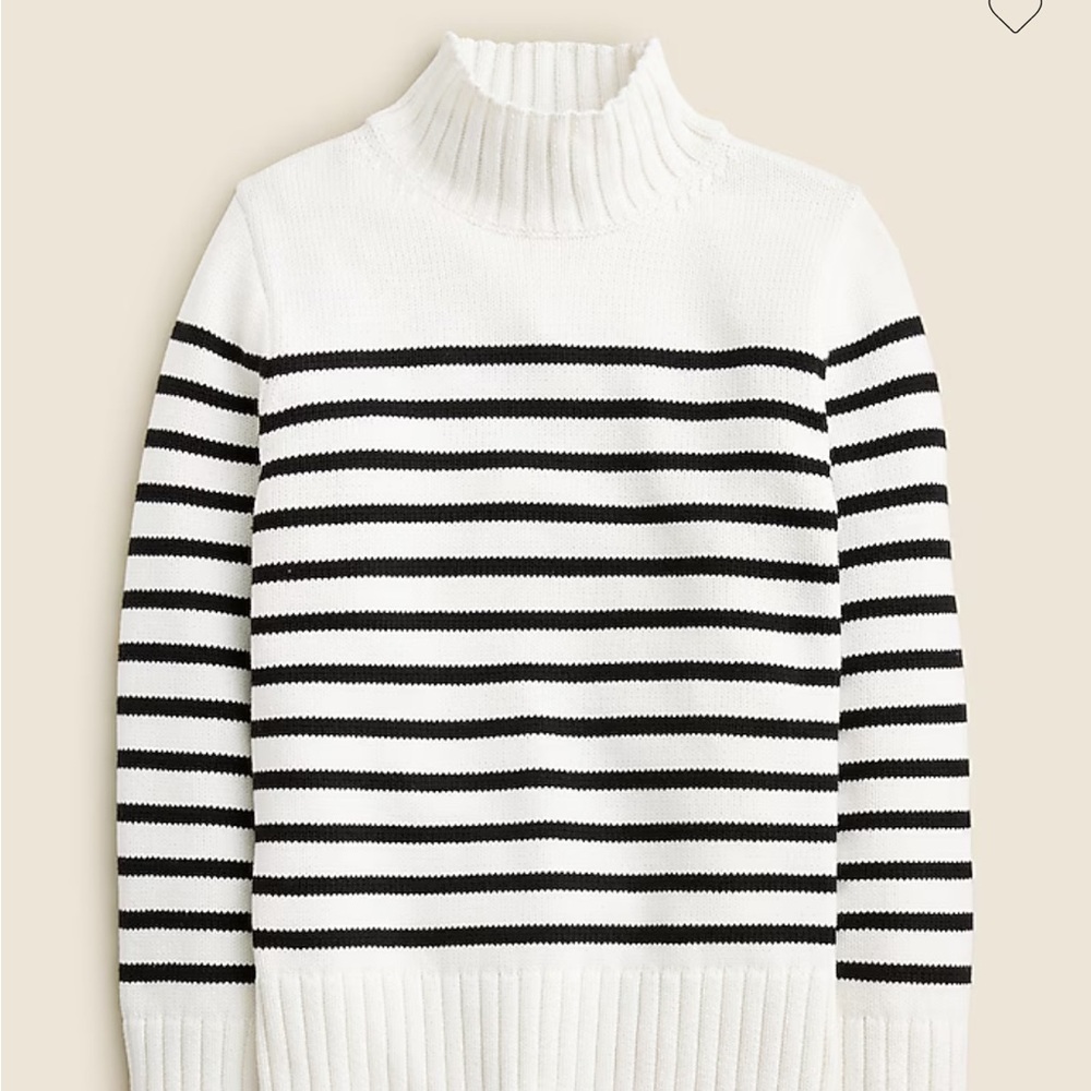 J. Crew Cotton Stripe Turtleneck Sweater